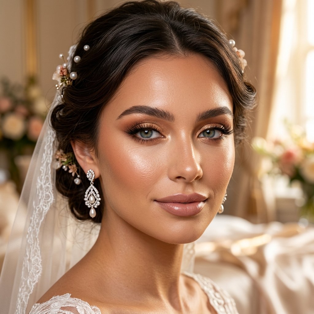 High definition professional bridal glam makeup at Cuts Unisex Salon